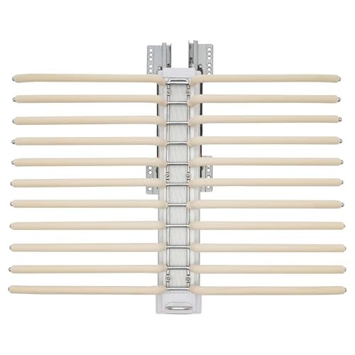 wruoiweods Pants Rack Pull-Out Trousers Rack 22 Arms Double Row Pants Hanger Bars for Wardrobe Organizer Beige
