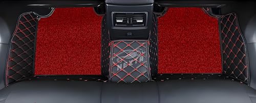 Image of 7D Premium Imported Car Foot Mat for Audi A3 Auto (2016-2026)|Luxurious & Elegant Look | 100% Waterproof and Dust Proof | Custom Fitted Car Floor Mat-Black with Red Grass