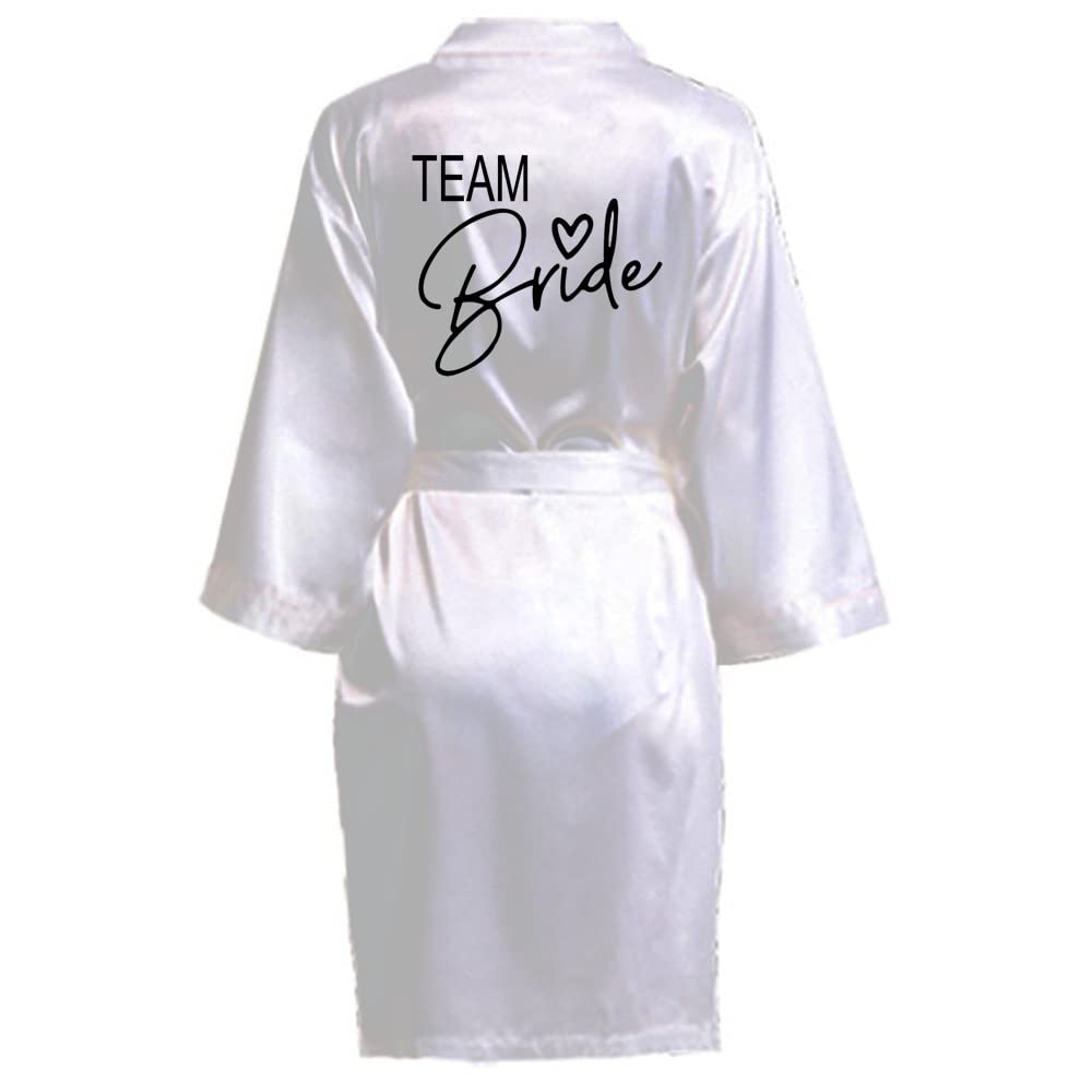 JPHCHSC Satin Silk Robe Wedding BathRobe Bride Bridesmaid Dress Gown Women Sleepwear Nightwear CX1003