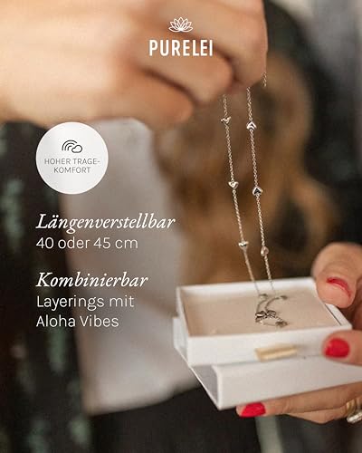 Purelei Alohi Heart Kette Damen (Roségold) – Halskette Damen aus langlebigem Edelstahl – Wasserfeste Halskette… – Ansicht 6