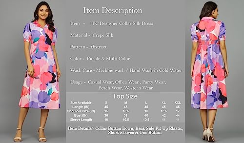 Image of Ravaiyaa - Attitude is everything Womens Soft Crepe Silk Casual Dress Summer Floral Printed Dress Ladies Tank Midi Sundress
