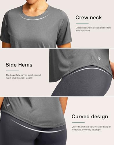 Image of Women's Short Sleeve Workout Shirts UPF 50+ Sun Protection T-Shirts Quick Dry Breathable Gym Running Hiking Tops for Women