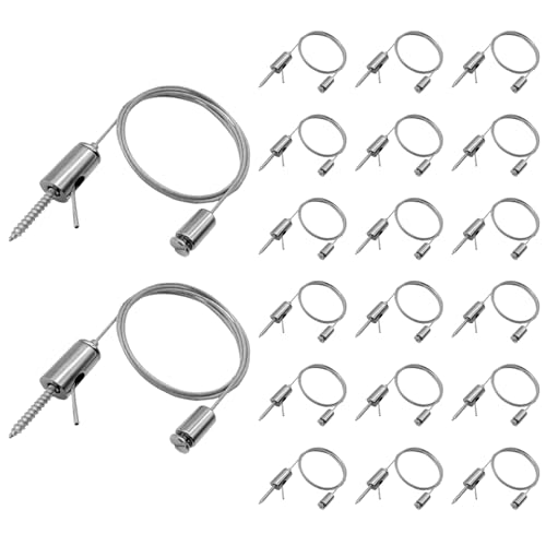 Image of 20 Pack 3.3ft Hexagon Garage Lights Suspension Cables Kit for Hexagon LED Lights Adjustable Steel Hanging Chains Per Strip Load 6.6Ib, Light Suspension Kit for LED Panel Aquarium Lights