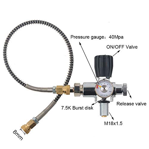 IORMAN Universal 3L 4500psi Carbon Fiber Air Tank(Empty Bottle)& Paintball Fill Station with Valve Regulator Gauge for PCP Game