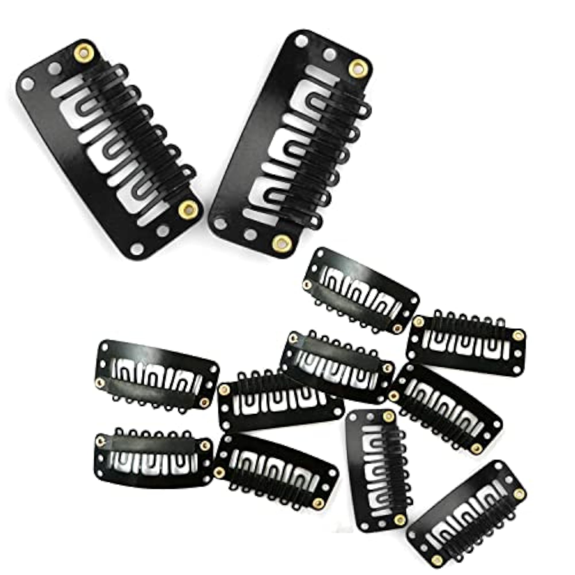 Hair Extension Clips Pack of 12, Black