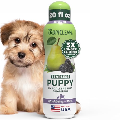 TropiClean Tearless Puppy Shampoo, 3X Long-Lasting Scent, 20oz