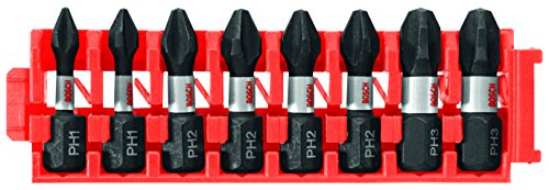 Image of BOSCH CCSPHV108 8-Piece Assorted Set 1 In. Impact Tough Phillips Insert Bits with Clip for Custom Case System