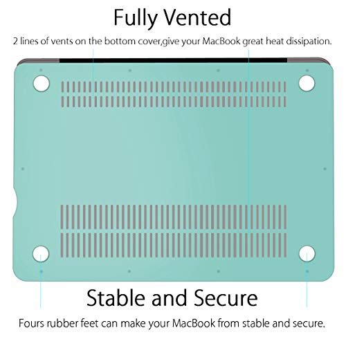 Ueswill Smooth Soft-Touch Matte Hard Shell Case Cover Compatible With Macbook Pro 15 Inch With Cd-Rom (Non-Retina) (Model A1286) + Microfibre Cleaning Cloth, Green #TOP5