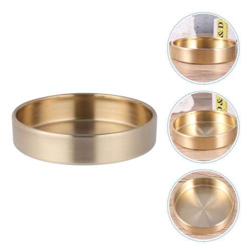 Bandeja redonda de latón OATIPHO centro de mesa para objetos 8