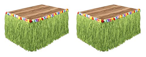 Beistle , 2 Piece Artificial Grass Table Skirting, 30" X 9' (Green) #TOP7