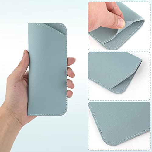Image of SAVITA Soft Leather Glasses Cases, 4 Pcs Slim Reading Eyeglasses Case Glasses Case Sunglasses Pouch Safety for Women Men,