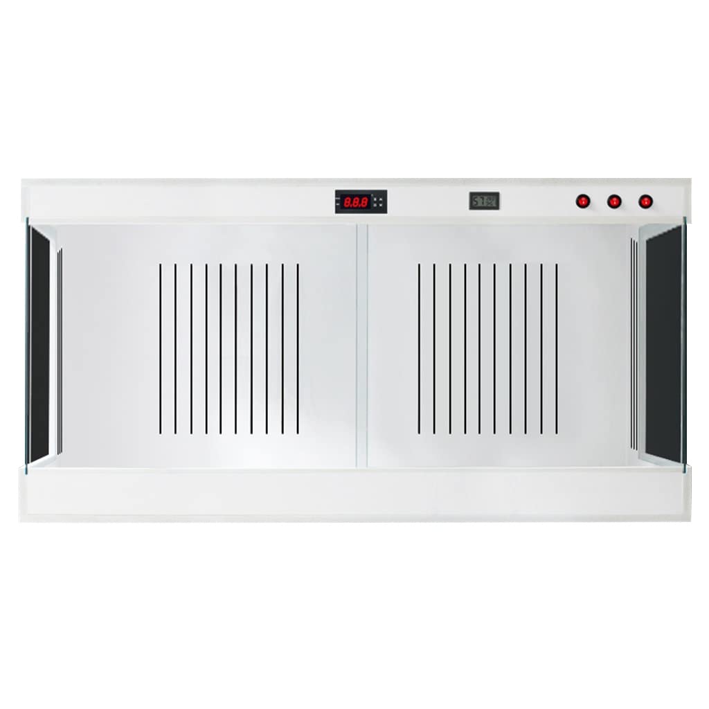 Vetro panoramico in PVC Mantieni caldo Serbatoio per rettili Terrario in vetro Lucertola Geco Tartaruga Pitone Habitat Grande mangiatoia per animali domestici (Bianco 120x60x60 cm)