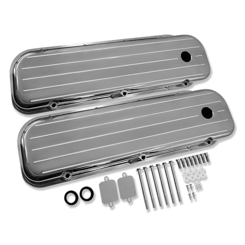 IMOOA Tall Ball Milled Valve Covers Polished Aluminum For Chevy Big Block Engines 396-502 1965-1995