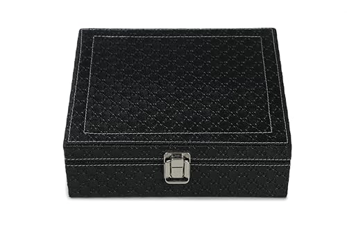 Image of STORESHINE Unisex 8 Slots Watch Organiser Box Black (Black::Maroon2)