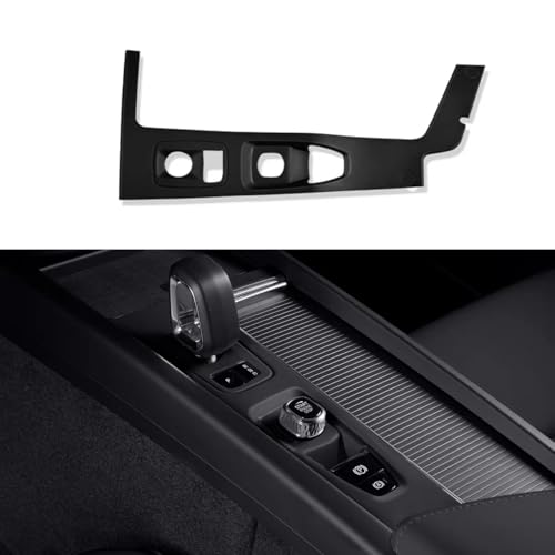 Image of Silicone Material Cup Holder Coaster for Volvo 2026 XC60 Center Console Gear Shift Protector, Automotive Accessories (2026 XC60 Centre Console Pad - Black)