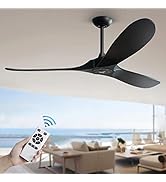 Swcita Large Ceiling Fans without Light, 60 Inch Modern Ceiling Fan with 3 Wood Blades, Noiseless...