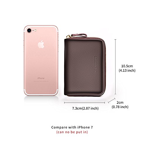 LAORENTOU Men Wallet Genuine Leather Card Holder for Male Brand Business Driver License Credit Card Case Holder (Brown 3)3