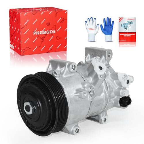 Image of PHOBOOS A /C Compressor with Clutch Compatible with Toyota Corolla 2014-2022 L4 1.8L, Corolla iM 2017-2018 L4 1.8L. Fast Cooling, Low Noise, Easy Installation, Ref. CO-29198C, 198339