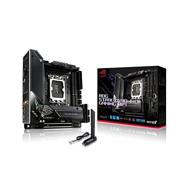 ASUS ROG Strix Z690-I Gaming WiFi - Placa Base Gaming Intel LGA 1700 ATX (VRM de 10+1 Fases, DDR5, PCIe 5.0, Wi-Fi 6E, LAN de 2.5 GB, Dos M.2, Tarjeta SATA del Panel Frontal ROG y Aura Sync)