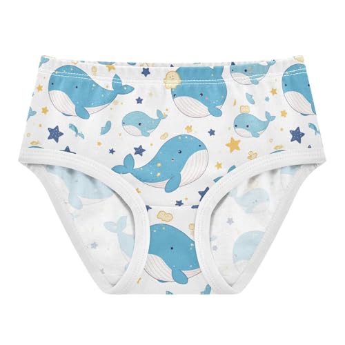 Blue Whales Girls' Underwear Cotton Girls Briefs Soft Toddler Underwear 2T