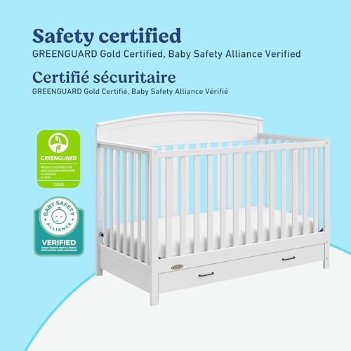 Graco Benton 5-in-1 Convertible Crib with Drawer, White - image 4