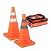 Produktbild Relaxdays Pylonen groß, 2er Set Leitkegel faltbar, Reflektor-Streifen, Faltkegel, HBT 45 x 24,5 x 24,5 cm, orange/Silber