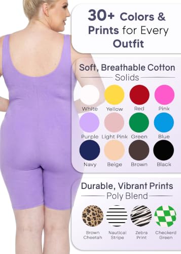 Image of STRETCH IS COMFORT Womens Plus Size Tank Unitard Athletic Rompers For Women