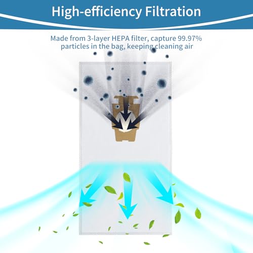Image of 12 Bags + 4 Belts Vacuum Bags Compatible with Kirby Vacuum Cleaner Bags, Solid Cloth Dust Bag Fit All Kirby Generation & Sentria Models, Part # 205811 204814 204811 Style F