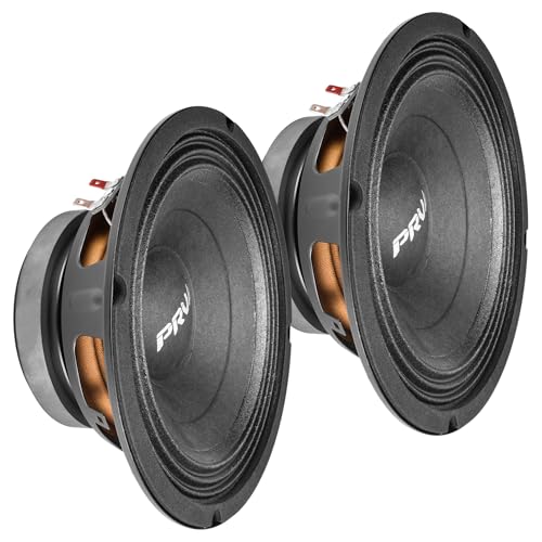 PRV AUDIO 8 Inch Midbass Speaker 8MB450 v2, 450 Watts, 8 Ohm, 2 in Voice Coil, Loudspeaker for High Output Pro/Car Sound System (2 Speakers) Bundle