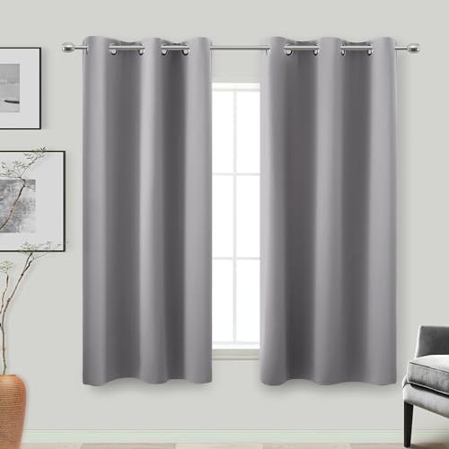 Image of Gray Curtains for Bedroom 42x54 inch Length