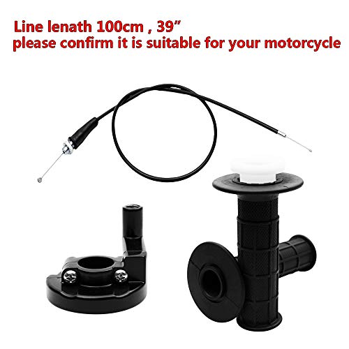 Flypig 7/8" 22Mm Twist Throttle Accelerator Handle Grip And Cable Throttle Clamp Set For 50Cc 90Cc 110Cc 125Cc 140Cc 4-Stroke Mini Bike Dirt Pit Bike Twist Throttle Cable #TOP3