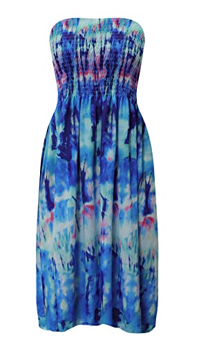 Image of Zyyfly Womens Summer Beach Dresses Strapless Cover Ups Dress Tube Top Sundresses
