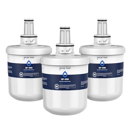 GLACIER FRESH Replacement for DA29-00003G Water Filter, Compatible with Samsung* Aqua-Pure Plus, DA29-00003F, DA29-00003B, HAFCU1, RFG237AARS, FMS-1, RS22HDHPNSR, RSG257AARS, WSS-1, 3 Pack 3