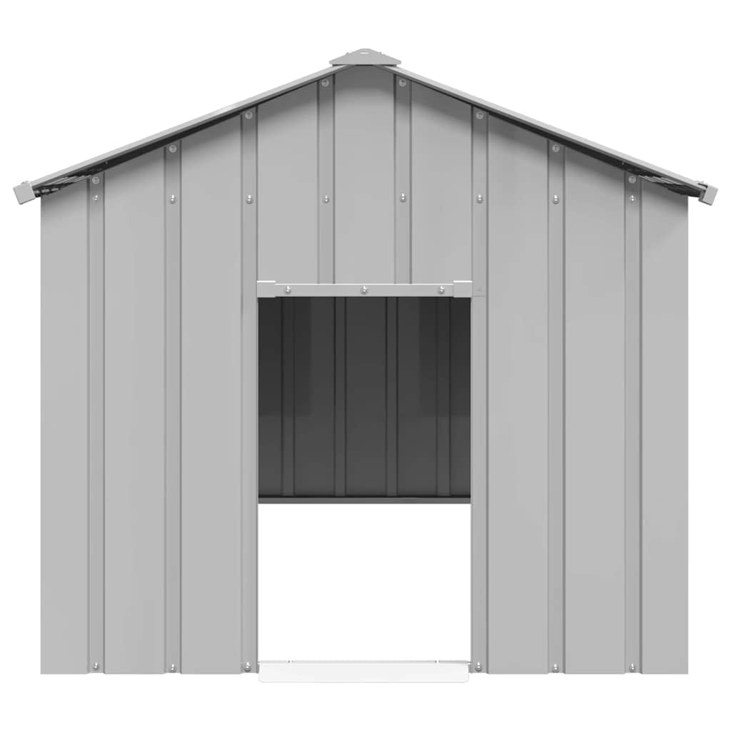IKAYAA Caseta para Exteriores Grande, Caseta para Perros Acero Galvanizado 113x153x101 cm Gris