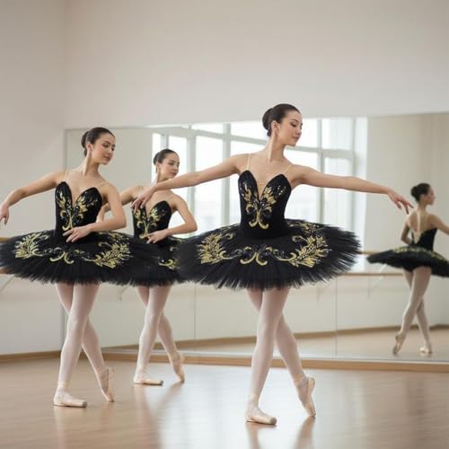 Robe crêpe et justaucorps de ballet brodé de sequins pour spectacle - 6
