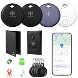 HH-Tech Android Smart Tracker Tag Combo Works with Google Find Hub, Bluetooth Item Finder, Key Finder, Replaceable Battery, Track Bag, Luggage (Pack-4 with 4 Cases and Free Passport Holder)