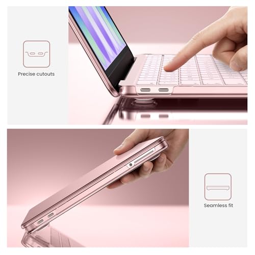 Image of BlueSwan Case for MacBook Neo Cover 13 inch 2026 A3404 Clear Hard Shell | Compatible for Apple Mac Neo 13 inch A18 Pro, Glossy Bright Finish, Scratch Resistant Protection, Laptop Skin Accessories, Blush