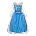 Produktbild Lito Angels Prinzessin Elsa Kleid mit Schleppe für Kinder Mädchen, Eiskönigin Kostüm Verkleidung Langarm Größe 8-9 Jahre 134 Stile C
