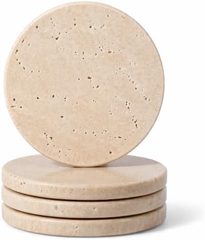 Marble Travertine Coasters Set of 4
