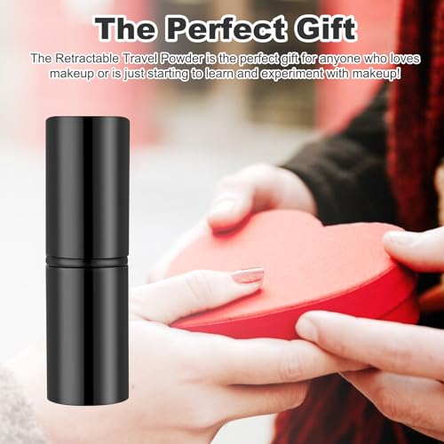 JIEYAO Einziehbarer Kabuki Make up Pinsel, 1 Stück Abgewinkelter Reise Grundierungspinsel Tragbarer Puder Rouge Pinsel Mini Make up Pinsel für Flüssiges Creme Puder Gesichts Make up