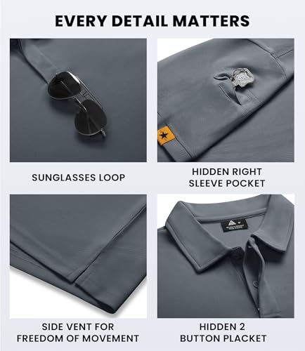 V VALANCH Mens Polo Shirts Short Sleeve Moisture Wicking Golf Polo Athletic Collared Shirt Tennis T-Shirt Tops - Image 5