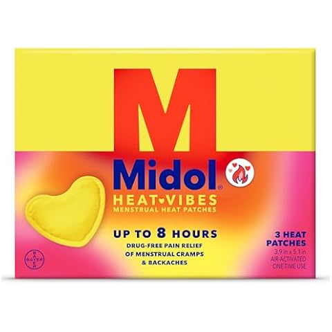 Midol Heat Vibes Menstrual Patches 3 ct: Midol Heat Vibes Menstrual Pain Relief Heat Patches for Period Cramp and Backache Relief - Pack of 3 Cover