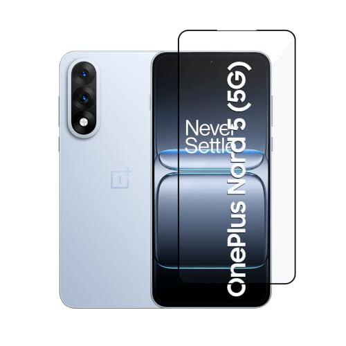 Image of CEDO Tempered Glass for OnePlus Nord 5 (5G) | Screen Protector Full HD Quality Tempered Glass Anti-Scratch Edge to Edge Coverage with Easy Installation Kit (Black)