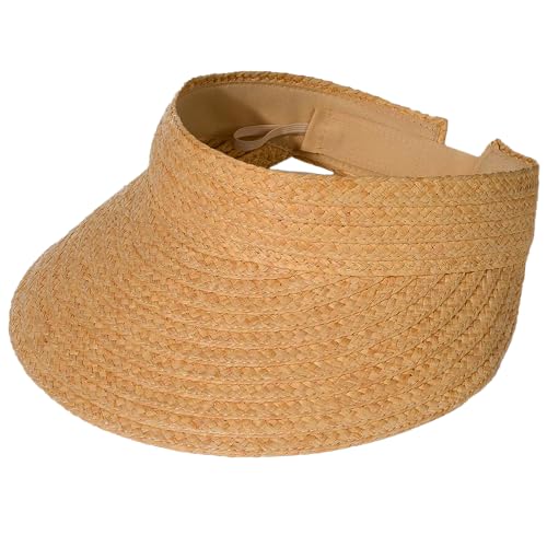 Hat Visors Women Summer Straw Empty with Large Brim Sun Hat Beach Travel Holiday, beige, One size Hat Visors Women Summer Straw Empty with Large Brim Sun Hat Beach Travel Holiday, beige, One size