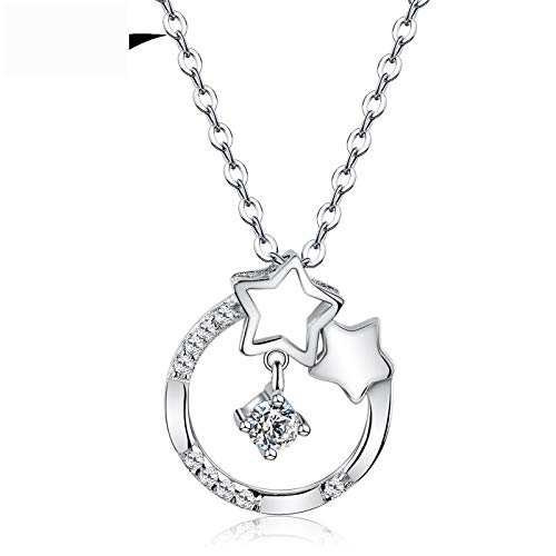 Collier argent S925 anti-allergie chaîne clavicule étoile chic
