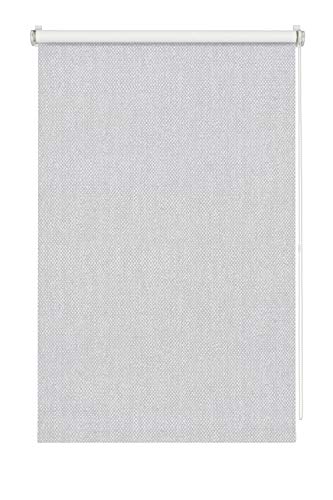 Wohnidee Rollo Verdunklung zum Klemmen, Kleben oder Schrauben, Seitenzug-Rollo, Lichtundurchlässig, Alle Montage-Teile inklusive, Grau, 60 x 150 cm (BxH)