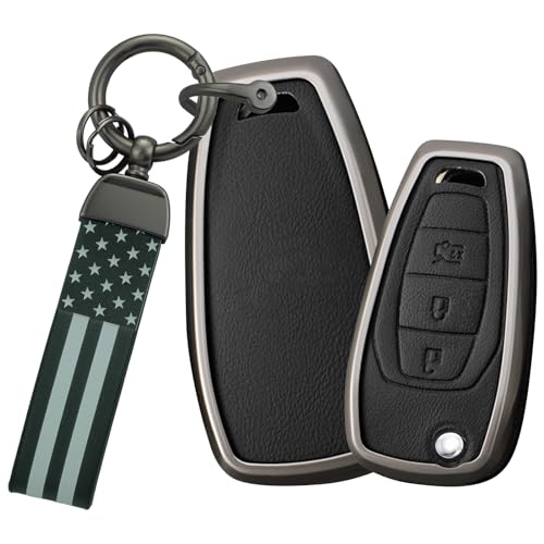 Étui clé Chevrolet Cavalier et Trailblazer anti-choc en cuir noir 3 boutons