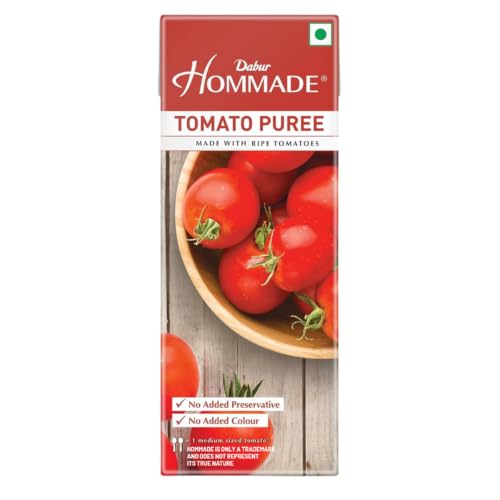 Dabur Hommade Tomato Puree : Made from Ripe Tomatoes with No Added preservatives - 200 gm
