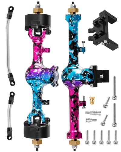 RCYouHott RC Steering Angle +5mm Widened SCX24 Front Rear Axles Upgrades Part for SCX24 Deadbolt C10 JLU Gladiator Bronco 1/24 RC Crawler Car,Axle Hops Up,Colorful