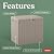 Keter City 30 Gallon Resin Outdoor Storage Box and Patio Furniture Side Table for Pool and Garden Accessories, Beige